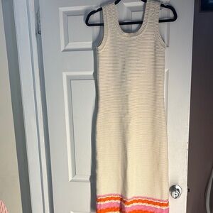 Elegant Sleeveless Knit Dress with Colorful Accents